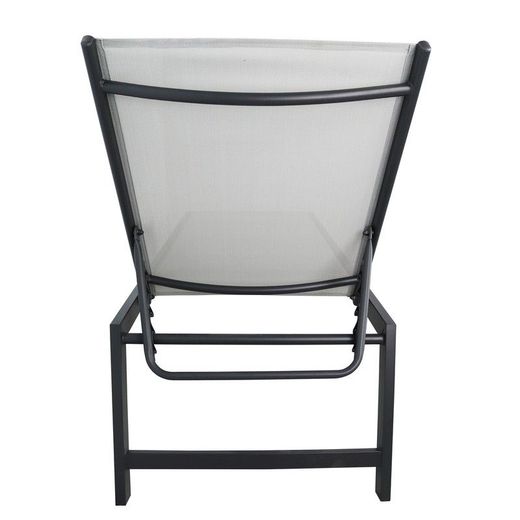 Lettino da giardino, 64 x 203 x 43 cm, in acciaio e textilene grigio | Collezione Pisa