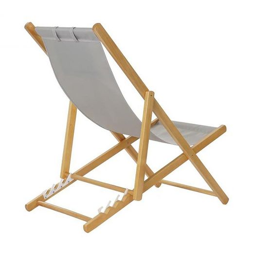 Lettino pieghevole, 57,5 x 113 x 77 cm, in legno grigio | Collezione Sea side