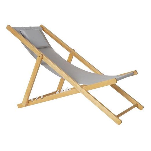 Lettino pieghevole, 57,5 x 113 x 77 cm, in legno grigio | Collezione Sea side