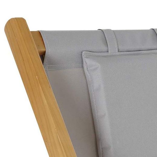 Lettino pieghevole, 57,5 x 113 x 77 cm, in legno grigio | Collezione Sea side