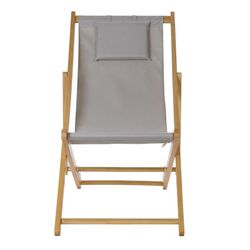 Lettino pieghevole, 57,5 x 113 x 77 cm, in legno grigio | Collezione Sea side