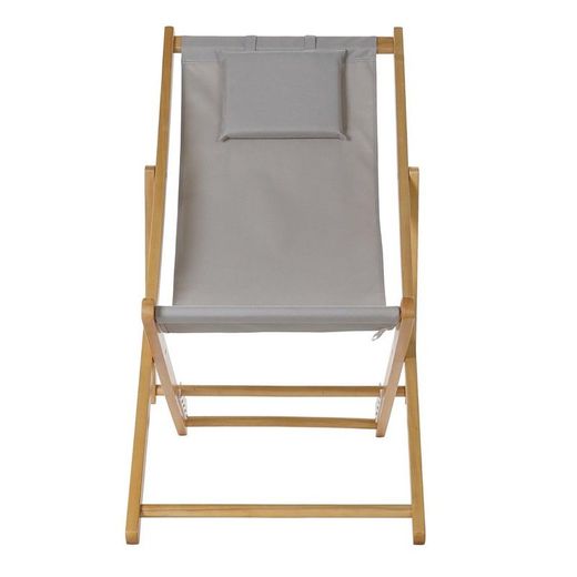 Lettino pieghevole, 57,5 x 113 x 77 cm, in legno grigio | Collezione Sea side