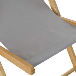 Lettino pieghevole, 57,5 x 113 x 77 cm, in legno grigio | Collezione Sea side