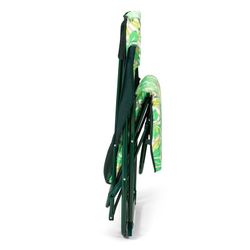 Lettino pieghevole, 60 x 76 x 108 cm, in acciaio e tessuto verde | Collezione Hojas