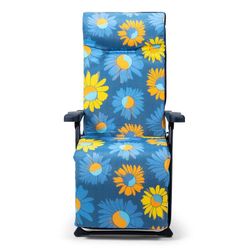 Lettino pieghevole, 62 x 86 x 114 cm, in acciaio e tessuto multicolore | Collezione Floral