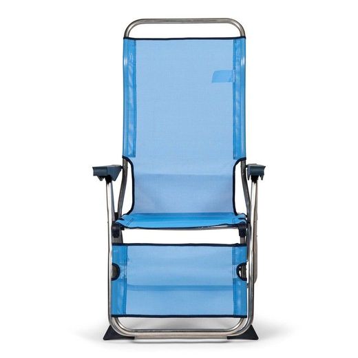 Lettino pieghevole, 63 x 75 x 114 cm, in alluminio e textilene blu | Collezione Beach