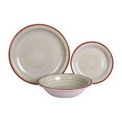 Set da tavola in grès di 18 pezzi in blu, verde e ambra | Collezione Ámbar mix