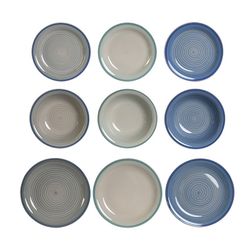Servizio da tavola in grès di 18 pezzi in tonalità blu | Collezione Farm