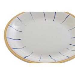 Servizio da tavola in grès multicolore da 18 pezzi | Collezione Righe Blu