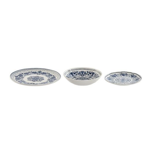 Servizio da tavola in porcellana di 18 pezzi in blu e bianco | Collezione Atlantica