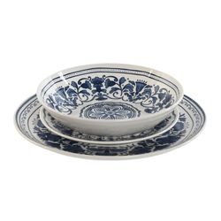 Servizio da tavola in porcellana di 18 pezzi in blu e bianco | Collezione Atlantica