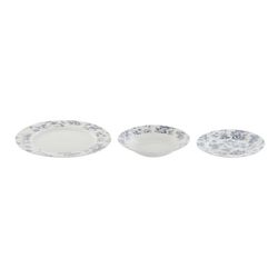 Servizio da tavola in porcellana da 18 pezzi bianco e blu | Collezione Floreale Blu