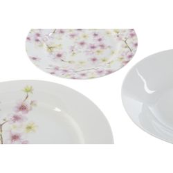 Servizio da tavola in porcellana da 18 pezzi multicolore | Collezione Almendro rosa