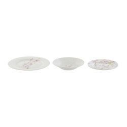 Servizio da tavola in porcellana da 18 pezzi multicolore | Collezione Almendro rosa