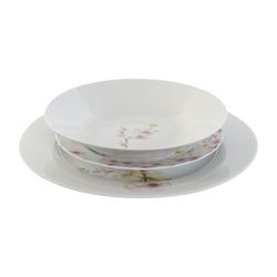 Servizio da tavola in porcellana da 18 pezzi multicolore | Collezione Almendro rosa