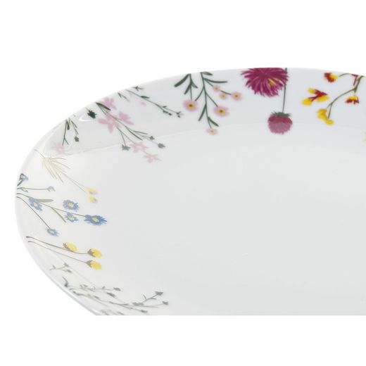 Vajilla de 18 piezas de porcelana en multicolor | Colección Flores