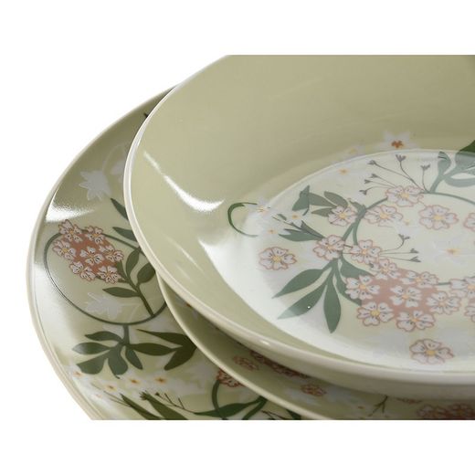 Servizio da tavola in porcellana da 18 pezzi multicolore | Collezione Ivy&Daisy