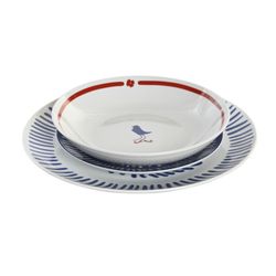 Vajilla de 18 piezas de porcelana en multicolor | Colección Mediterráneo