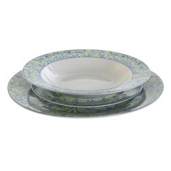Servizio da tavola in porcellana da 18 pezzi in verde e blu | Collezione Arabic