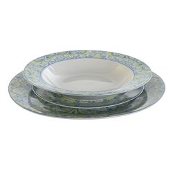 Servizio da tavola in porcellana da 18 pezzi in verde e blu | Collezione Arabic