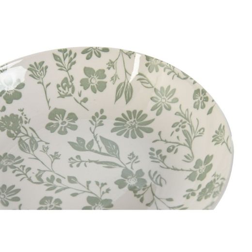 Servizio da tavola in porcellana da 18 pezzi in verde e bianco | Collezione Floreale Verde