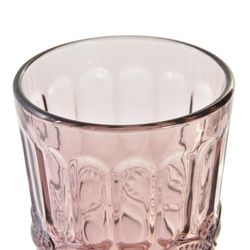 Bicchiere in vetro, 8 x 8 x 10 cm, colore rosa | Collezione Cabral