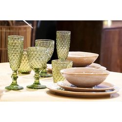 Vaso de cristal, Ø 8 x 10 cm, en verde| Colección Días