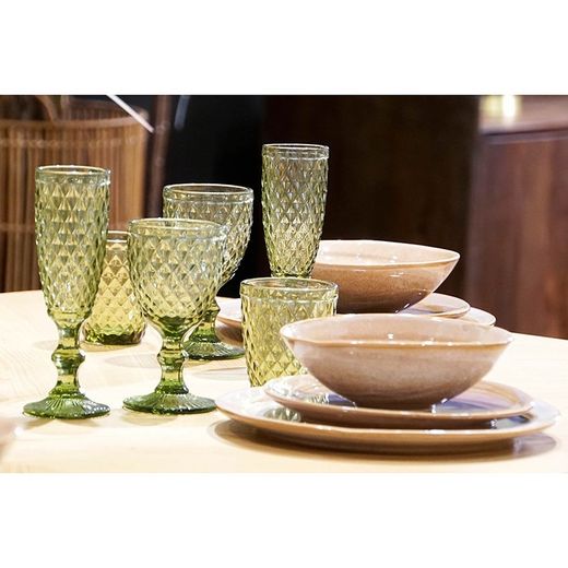 Vaso de cristal, Ø 8 x 10 cm, en verde| Colección Días