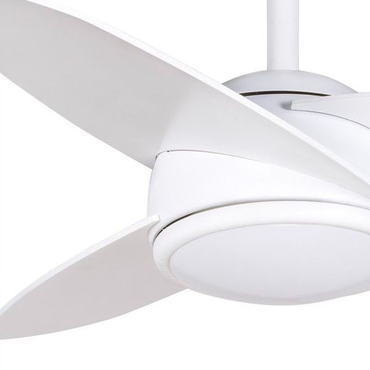 Ventilatore da soffitto, 105 cm Ø x 38 cm, in legno e metallo bianco | Collezione Levante DC