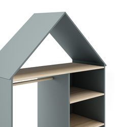 Armadio, 110 x 45 x 180 cm, in legno di pino verde e naturale | Collezione Estefania