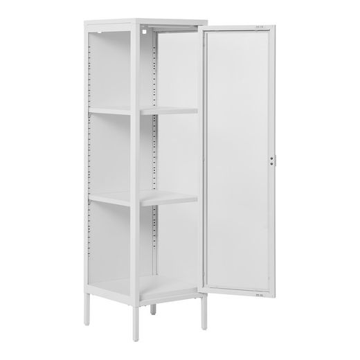 Vetrina, 40 x 35 x 140 cm, in acciaio bianco | Collezione Brisbane