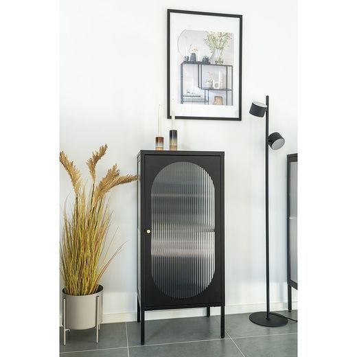 Vetrina, 50 x 35 x 110 cm, in acciaio nero | Collezione Adelaide