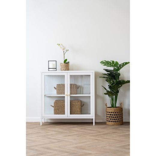 Vetrina, 80 x 35 x 80 cm, in acciaio bianco | Collezione Dalby