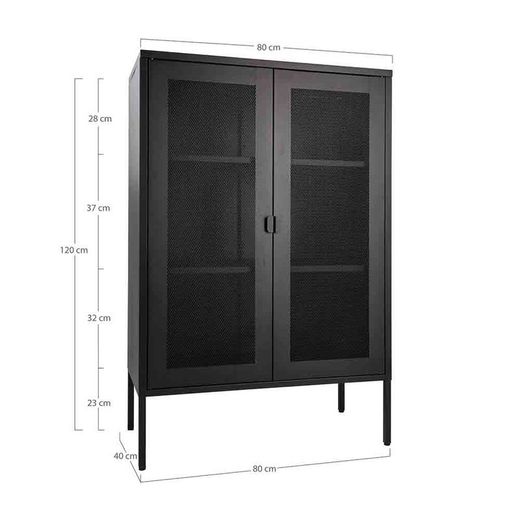 Vetrina, 80 x 40 x 120 cm, in acciaio nero | Collezione Melbourne