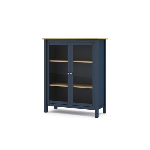 Vetrina, 90 x 40 x 110 cm, in legno di pino blu | Collezione Misti