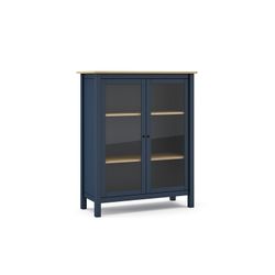 Vetrina, 90 x 40 x 110 cm, in legno di pino blu | Collezione Misti