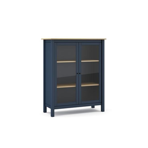 Vetrina, 90 x 40 x 110 cm, in legno di pino blu | Collezione Misti