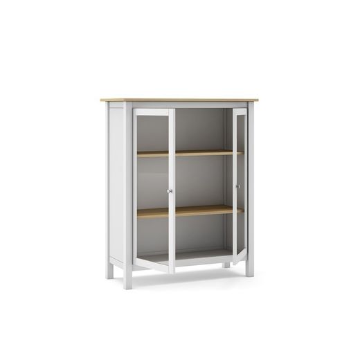 Vetrina, 90 x 40 x 110 cm, in legno di pino bianco | Collezione Misti