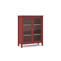 Vitrina, 90 x 40 x 110 cm, de madera de pino en granate  | Colección Misti