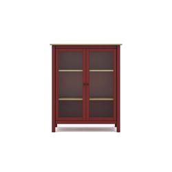 Vetrina, 90 x 40 x 110 cm, in legno di pino con finitura granata | Collezione Misti