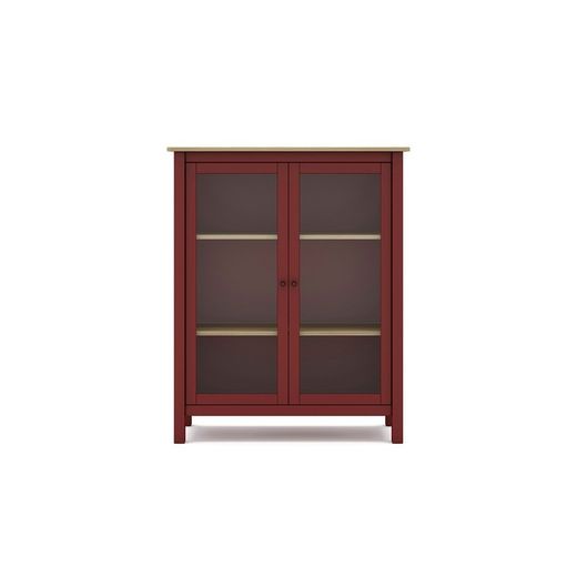 Vetrina, 90 x 40 x 110 cm, in legno di pino con finitura granata | Collezione Misti