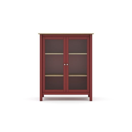 Vetrina, 90 x 40 x 110 cm, in legno di pino con finitura granata | Collezione Misti
