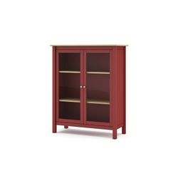 Vetrina, 90 x 40 x 110 cm, in legno di pino con finitura granata | Collezione Misti