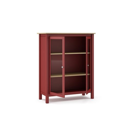 Vetrina, 90 x 40 x 110 cm, in legno di pino con finitura granata | Collezione Misti