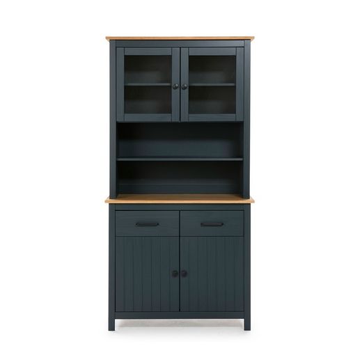 Vetrina, 90 x 40 x 180 cm, in legno di pino blu | Collezione Miranda