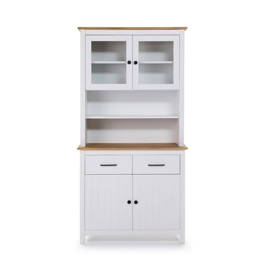 Vetrina, 90 x 40 x 180 cm, in legno di pino bianco | Collezione Miranda