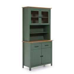 Vetrina, 90 x 40 x 180 cm, in legno di pino verde | Collezione Miranda
