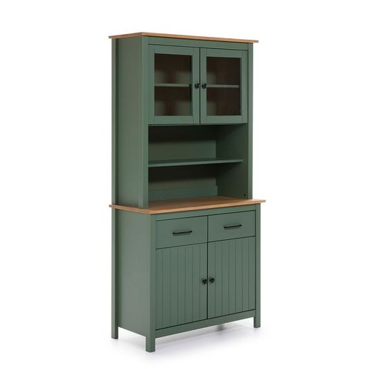Vetrina, 90 x 40 x 180 cm, in legno di pino verde | Collezione Miranda