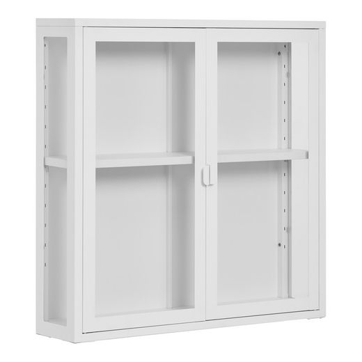 Vetrina a parete, 80 x 18 x 80 cm, in acciaio bianco | Collezione Brisbane