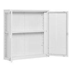 Vetrina a parete, 80 x 18 x 80 cm, in acciaio bianco | Collezione Brisbane